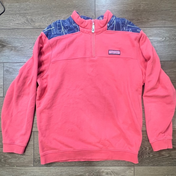 Vineyard Vines Men's Shep & Ian Sailing Map Salmon Shep Shirt Sz L Preppy - Picture 1 of 15